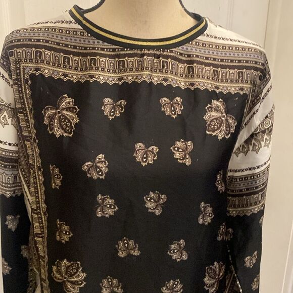Beulah scarf print long sleeve top, M - Picture 4 of 12